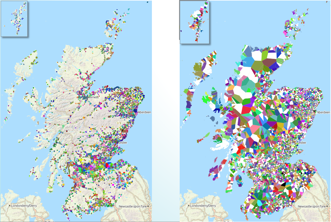 Spatial coverage of matched records